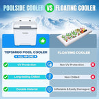 Tepsmigo 13L Insulated Poolside Cooler, Hard Cooler with Ice Crystal Box, Keeps Ice Up to 72 Hours, Portable Above Ground Pool Accessories, Pool Parties, Beach BBQ, Camping