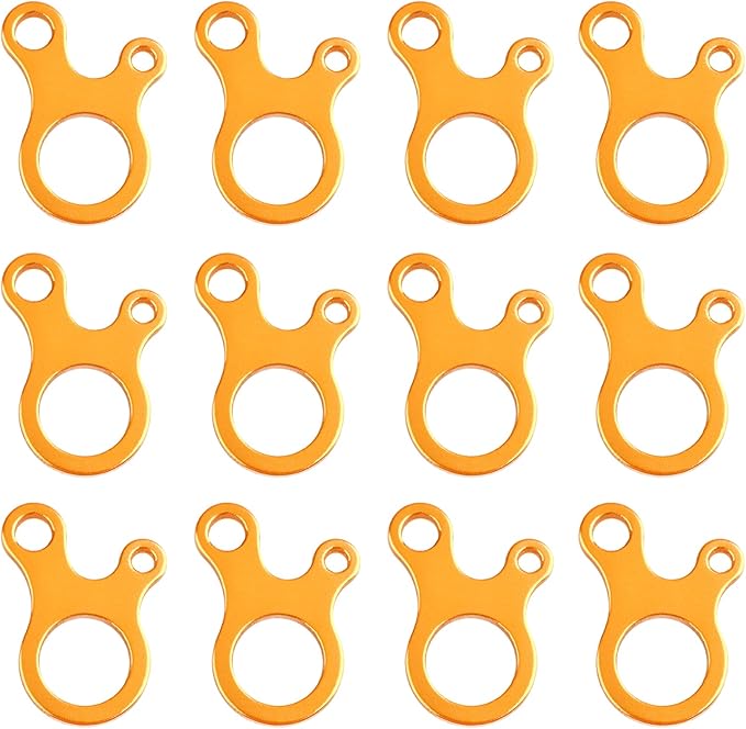 TRIWONDER Guyline Cord Adjuster Rope Tensioner Tent Guy Line Paracord Tightener Loop Alien Aluminum Alloy for Camping Hiking (Gold (Snail Shape) - 12 Pack)