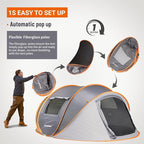EchoSmile Instant Pop Up Camping Tent, 2/4/6 Person, Easy Setup Tent, Water Resistant Dome, Portable with Carry Bag