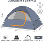 Camping Tent 2-4 Person, Waterproof Windproof Tent with Rainfly Easy Set up-Portable Dome Tents for Camping…