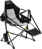 Arrowhead Outdoor Folding Hammock Camp Chair with Detachable Footrest, Stabilized Feet, Padded Headrest and Seat, Large Cup Holders, 300 LBS Weight Capacity, for Camping, Beach, Tailgating