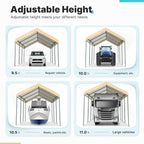 ADVANCE OUTDOOR 10x20 ft Heavy Duty Carport Potable Car Canopy Garage Party Tent Boat Shelter, Adjustable Height from 9.5 ft to 11 ft, Beige