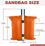 ABCCANOPY Canopy Weights 120 LBS Tent Sand Bags,4-Pack Orange (Without Sand)
