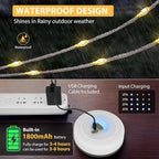 2Pack Camping String Lights, 4 in 1 Quick Storage Camping Essentials Gear 32.8FT Rechargeable Tent Lights with 6 Modes Hanging Waterproof LED Camp Lamp for Camping Hiking Patio Festival- Warm White