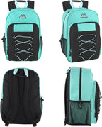 Trail maker (24 Pack) 18 Inch Heavy Duty Bulk Dual Compartment Bungee Backpacks for College, Homeless Women, Men (Light Colors Pack)