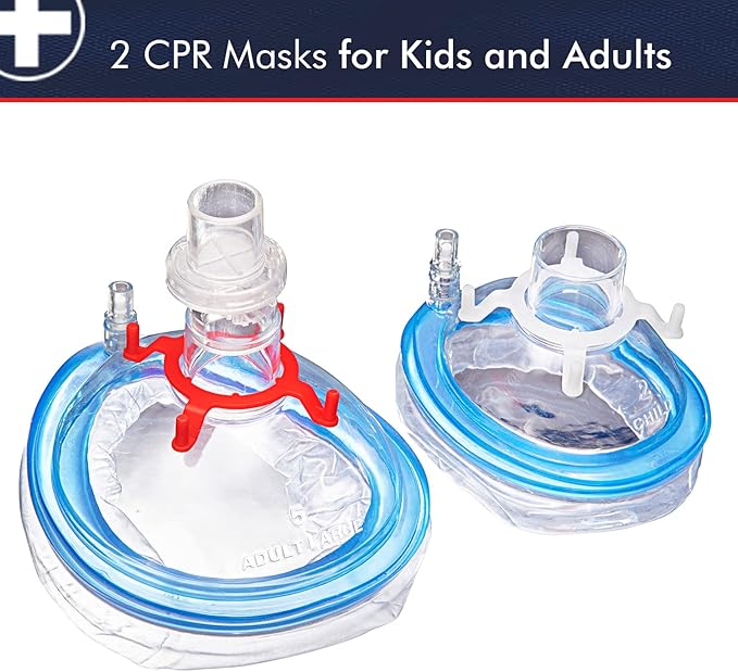 NOVAMEDIC First Aid CPR Mask Kit for Adult, Child and Infant, 8.3”x5”x”3.1”, Detachable Single Valve Pocket Resuscitator with Hard Case, Wall Mount and Vinyl Gloves