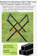 CAMPINGMOON Folding Aluminum Roll-Up Table L 31.1'' x W 31.5'' x H 24'' – Portable Compact Camping & Picnic Table BKT-80