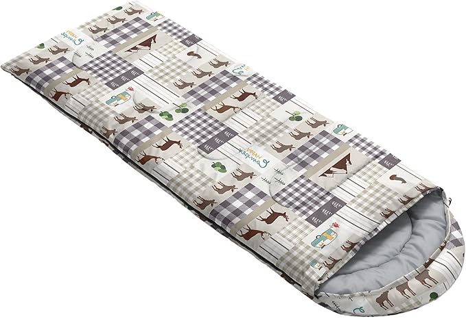 Kids Sleeping Bag for Boys Girls,Rocket Moon Print-Lightweight Warm Portable Outdoor Indoor-Waterproof Cold Weather Resistant Sleeping Bag for Camping Hiking