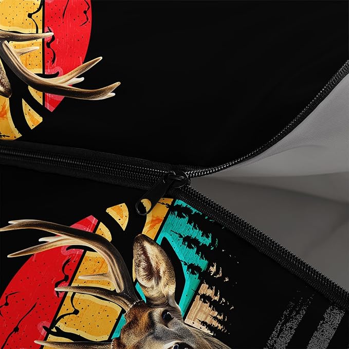 HOSIMA Dear Hunting Pattern Cold Weather Sleeping Bags for Kids Adults,Black Light Weight Waterproof Sleeping Bags for Outdoors Hiking.