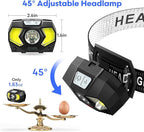 Lsnisni LED Headlamp,1500 Lumen Bright Head Lamp with 7 Modes,Lightweight and Adjustable Headlight for Head, IPX5 Waterproof Head Light for Adults Kids Camping Outdoor, 3 AAA Batteries Included