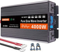 3000W 4000W 5000W 6000W (Peak)Pure Sine Wave Power Inverter, Intelligent Solar Power Inverter 12V/24V/48V/60V DC to 220V~240V AC Converter with LCD Display, AC Outlets ,for RV Truck Camping,4000W-60V
