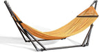 Best Home Fashion Hammock for 2 Persons with Collapsible Steel Stand 600 lbs Capacity- Portable Carrying Case, Adjustable, Perfect for Camping Beach Patio, EZ Daze Foldable Hammock with Stand- Yellow
