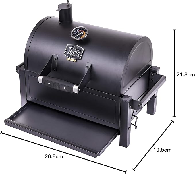 Oklahoma Joe's Rambler Portable Charcoal Grill with 218 sq. in. Cooking Area, Portable Grill, Black