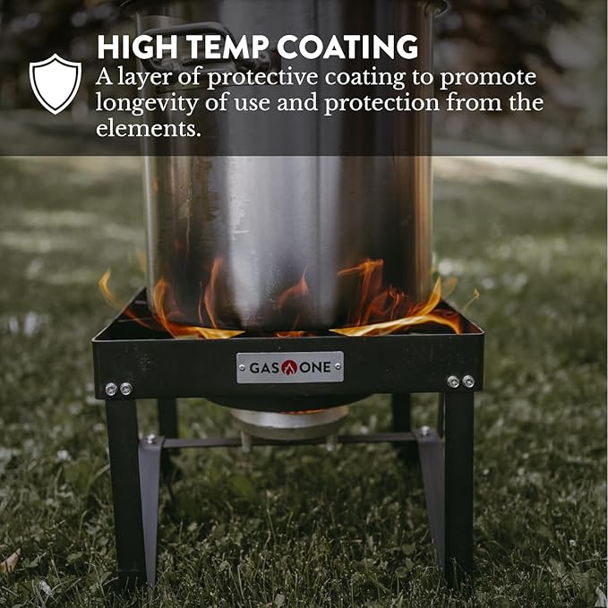 GasOne B-5200KA Outdoor Cooker with High Pressure Steel Braided Hose Propane Burner Camp Stove