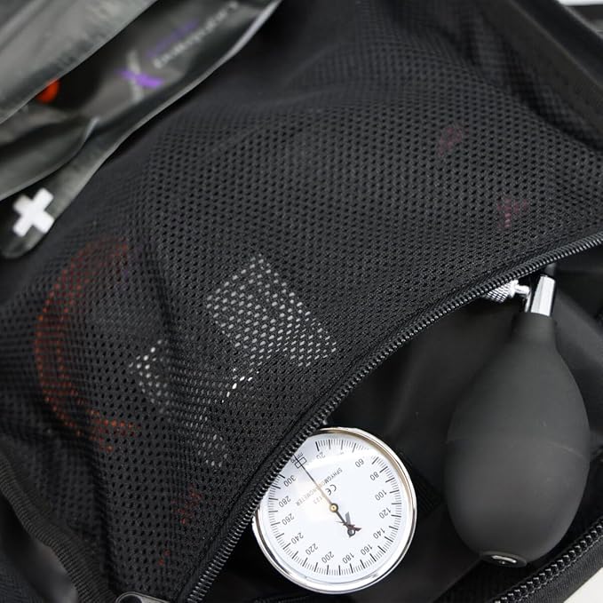 Lightning X Stocked Modular Trauma & Bleeding First Aid Responder Medical Backpack + Kit + Hydration Bladder - Black
