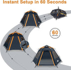 ADSMART Instant Tents for Camping 2/3/4/5 Person Tent Waterproof Easy Setup Sets Up Backpacking Tents with Carry Bag for Outdoor Hiking