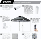 Nazhura 10' x 10' Pop Up Canopy Tent with Sand Weight Bag, Awing for Patio, Freestanding Sun Shelter for Picnic and Camping, One Person Setup, White (Grey)