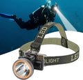 Rechargeable Diving Headlamp, IPX8 Waterproof Underwater Flashlight, 4 Modes with Battery Level Indicator,10H Runtime Scuba Dive Light with Battery & USB Charger Cable (Mode302 White Light)