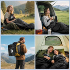 AGEMORE Cotton Flannel Sleeping Bag for Adults, Lightweight XXL Cotton Sleeping Bag for Camping Backpacking or Hiking, Water Resistant 3-4 Season Sleeping bag for Warm & Cool Weather