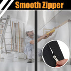 Tigeen 4 Roll Heavy Duty Zipper Door for Dust Barriers 7 ft x 3 Inch Self Adhesive Construction Zipper Door for Greenhouse Tent Accessories (Black)