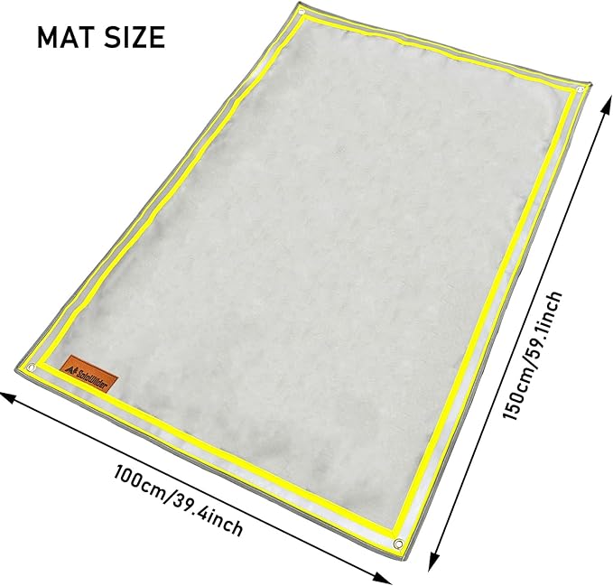 SoloWilder Wood Stove Mat 39" x 59" Fire Pit Grill Mat for Tent Stove Deck Patio Grass Lawn Campsite Insulation Protection