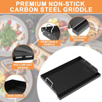 Universal Flat Top Griddle, Large Griddle Insert for Gas/Stove/Electric/Charcoal Grills, 25" x 16" Flat Skillet for Weber Nexgrill Camp Chef Charbroil Skillet Pan for Outdoor Grill, Carbon Steel, 1PC