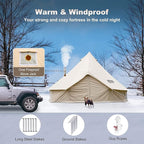 Happybuy Canvas Bell Tent - 4 Seasons Breathable 100% Cotton Canvas Yurt - w/Stove Jack, Luxury Glamping Tent Waterproof for Family Camping, Hunting, Party
