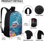 Shark Backpack for Boys With Lunchbox 3 Piece Backpack Set 17 Inch Soft Zipper Pencil Case Kindergarten Elementary Middle Travel Backpacks for Kids Mochilas Escolares Para Niños