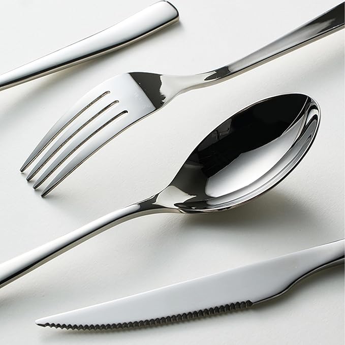 Mirror-Polished Silverware Set,36 Piece Flatware Set for 12, Cutlery Sets, Heavy-Duty Utensil Set for Wedding Receptions, Holiday Dinners, Camping and Daily Table Use