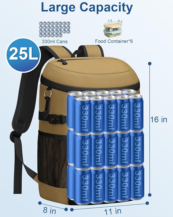 Cooler Backpack Insulated Waterproof,30/45 Cans Backpack Coolers Leakproof Lunch Backpack for Men Women Portable Soft Cooler Bag for Beach Camping Trave Picnic