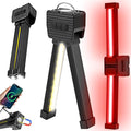 Gym Lamp, Portable Gym Lighting for Posing, Magnetic Work Light Rechargeable, Gift for Men/Women, 180° Rotate Foldable with Hang Hook Camping Lamp, USB Power Bank LED Handheld Flashlight-Black