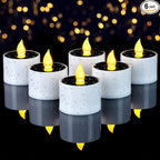 Homemory Solar Candles Outdoor Waterproof, Dusk to Dawn Outdoor Lighting, Reusable LED Tea Light Candles for Lantern Garden Camping and Home Decor, 2.3''x2'', Pack of 6
