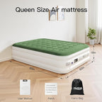 2025 Upgraded Queen Air Mattress with Built in Pump，18'' Comfort Blow up Mattress, Quiet Surface Portable Inflatable Mattress, Air Bed with Storage Bag for Guests, Home, Camping, 660 lbs Max
