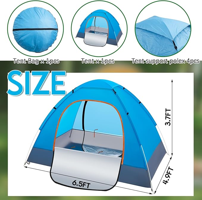 Camping Tents for Homeless Bulk Homeless Backpacking Supplies 2 Person Pop up Adult Waterproof Instant Easy Setup Tent for Hiking, Outdoor, Travel, Camping, Donation