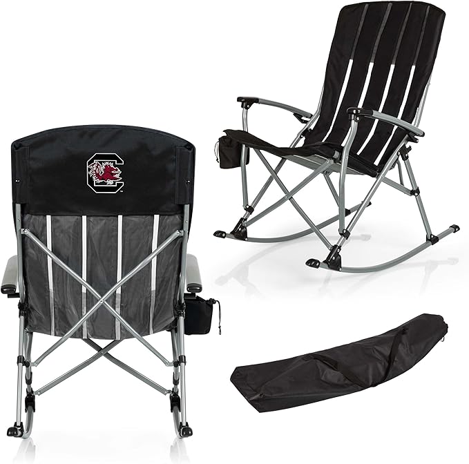 Picnic TIME NCAA Unisex-Adult NCAA Outdoor Rocking Camp Chair, XL Heavy Duty Camping Chair for Adults