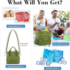 Coobiiya Large Expandable Insulated Lunch Bag Cooler Bag，12-23L Lunch Box for Men Double Deck Leakproof，Heavy Duty LunchBag Cooler Bags for Camping, Travel, Kayaking & Beach