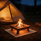 Fire Pit Mat & Tent Stove Mat, 40"x40" 940°F Fireproof Mat for Under Fire Pit Wood Stove, Fits for Solo Stove, Fire Pit Accessories for Outdoor Camping, Fire Blanket for Deck Tent Floor Protection