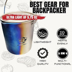 Bestargot Camping Titanium Pot, 750ml Outdoor Cup with Insulation Cup Carrier, Titanium Camping Drinkware, 132g Lightweight and Large Capacity