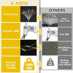 X XBEN Paracord Reflective 1000lb, 50/100/200/500/1000ft 4mm, 13 Strand Paracord Rope, Tactical Parachute Cord for Camping, Fishing, Clothesline, Hammock, Tent & Survival Bracelet, Army Green