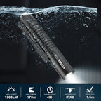 VTIGER T1A Mini Pocket EDC Flashlight with Clip,1300 Lumen Compact AA Rechargeable LED Little Flashlights, Super Bright Tail Switch Small Flash Light with Magnet for Camping,Hiking,Outdoor,Emergency