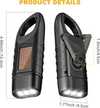 Mudder 4 Pack Hand Crank Solar Powered Flashlight Emergency Rechargeable Led Flashlight Survival Gear Self Powered Charging Torch for Hiking Backpack Camping Safety Emergency Pack(Yellow, Black)