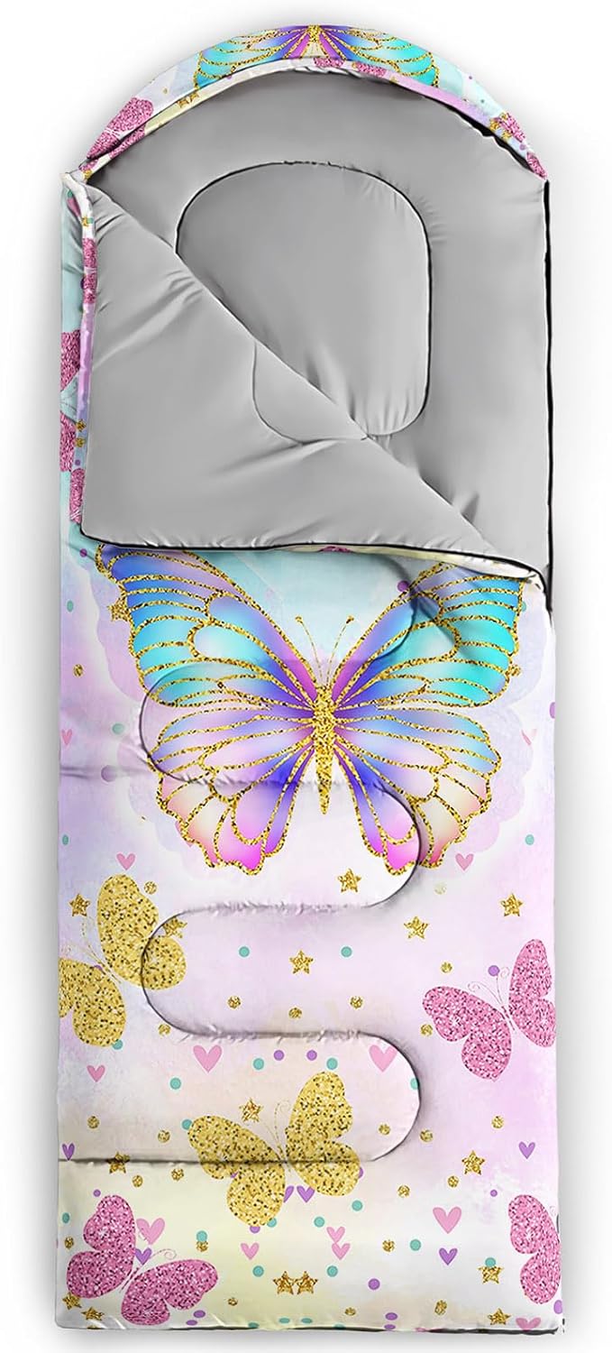 HOSIMA Dear Hunting Pattern Cold Weather Sleeping Bags for Kids Adults,Black Light Weight Waterproof Sleeping Bags for Outdoors Hiking.