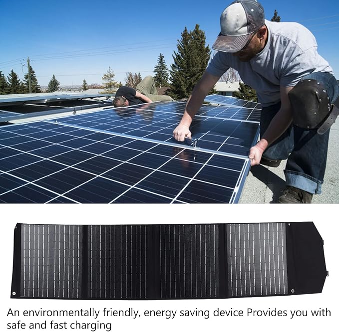 Foldable Solar Panel Waterproof Portable 4 Folds Folding Solar Panel Battery Charger for Camping Outdoor 100W 18V