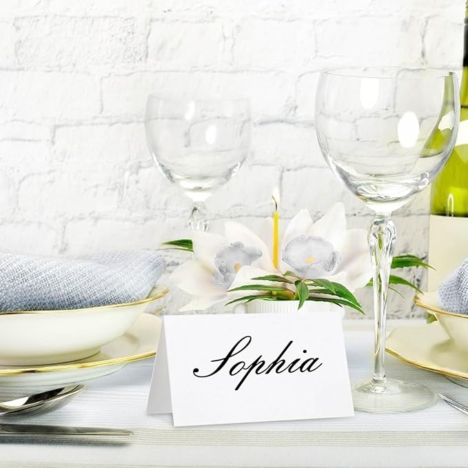 60 Pcs Premium Place Cards, 2x3.5in Small Tent Cards, Blank Fillable Banquet Seat Card, Name Card, Escort Cards, Table Card, Wedding Place Cards for Wedding, Table, Dinner Parties