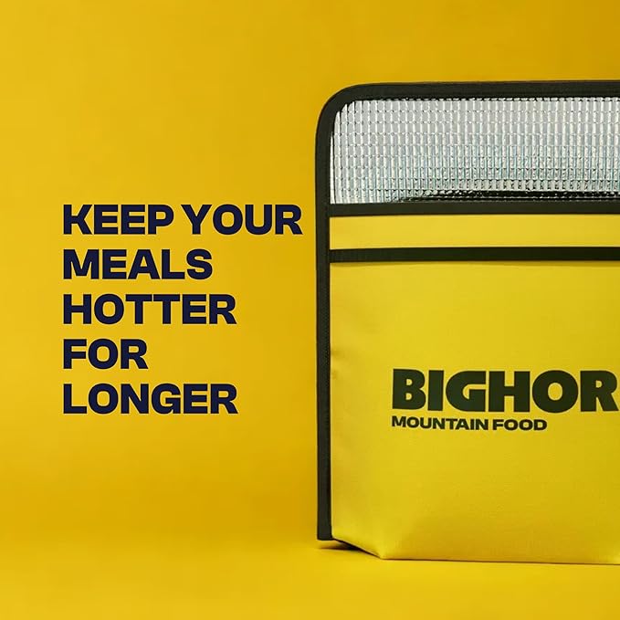 Bighorn Insulated Bag for Backpackers - Durable Small Insulated Pouch for Freeze Dried Backpacking Meals - Packs Flat, Lightweight, Aids Rehydration, Keeps Food Hot, 10 ¼” x 7 ½” x 3 ½”, 1.5oz