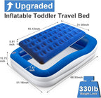 Inflatable Toddler Travel Bed – Portable Toddler Bed with Safety Bumpers, Toddler Floor Bed for Travel, Camping, Sleepovers – Kids Blow Up Bed with Pump & Carry Bag
