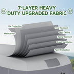Umbrauto Fiberglass Travel Trailer Cover Fits 11'-13' Trailers, Upgraded 7 Layers Top Camper RV Cover with Windproof Strap,Adhesive Repair Patches