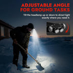 WARSUN Rechargeable Headlamp 1500 Lumens, Hands-Free LED Headlamp with Adjustable Angle, Motion Sensor & Battery Indicator, 4 Modes for Winter Chores, Snow Shoveling, Outdoor Work