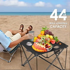 Portable Camping Table, Ultralight Picnic Table Foldable with 2 Cup Holders and Carrying Bag for Outdoor Camping Picnic BBQ Beach Party Patio Fishing, Steel Frame, High-Grade 600D Oxford Fabric 2