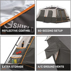 Bushnell Instant Tent | 6 Person / 9 Person / 12 Person Shield Series Instant Tents Cabin Design Perfect for 3 Season Family Camping, Hunting, and Fishing with Fast Setup | Instant Tents, Cabin Design, Family Camping, Hunting, Fishing, Fast Setup